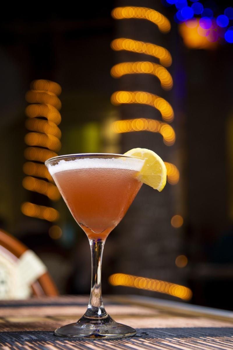 A colorful craft cocktail