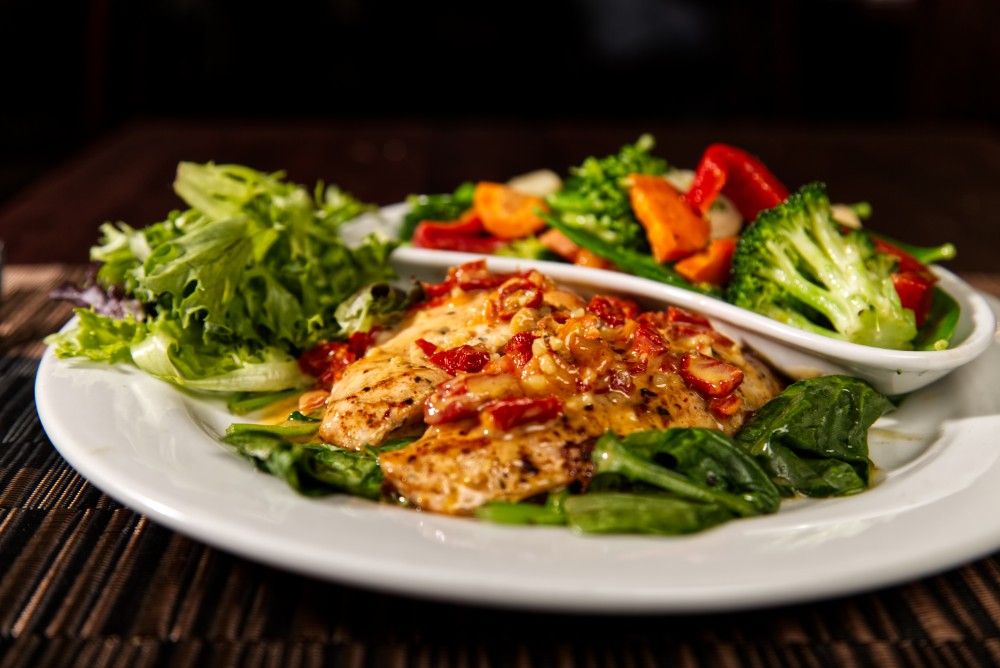 Salmon with tomato citrus sauce