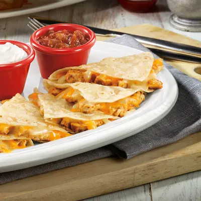 SPINACH, BACON, CHICKEN QUESADILLA
