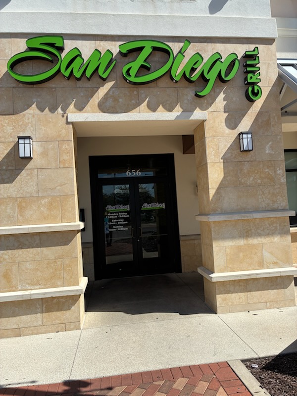 The entrance to San Diego Grill at The Pavilion at Port Orange